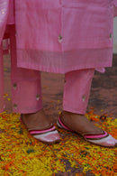 "Jashn" Hand Embroidered Pink Kurta set (3 pc)