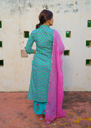 "Leher" Blue Cotton Kurta Set - 2pc