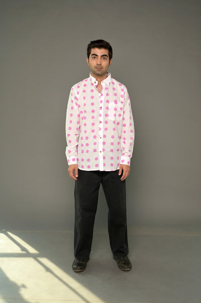 Pink Polka "Soulmate" Cotton Dress & Shirt Combo