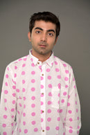 "Soulmate" Pink Polka Dot Cotton Shirt