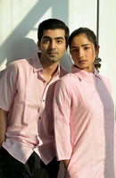 White & Pink 'Sassy' Cotton Dress & Shirt Combo