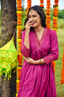 Utsava Majenta Gold dress